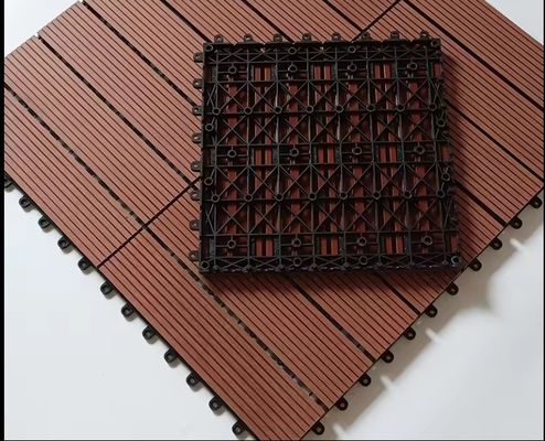 테라스 나무 플라스틱 복합 커피 WPC 300*300mm 바닥 타일 부드러운 야외 정원