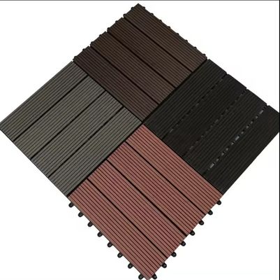 테라스 나무 플라스틱 복합 커피 WPC 300*300mm 바닥 타일 부드러운 야외 정원